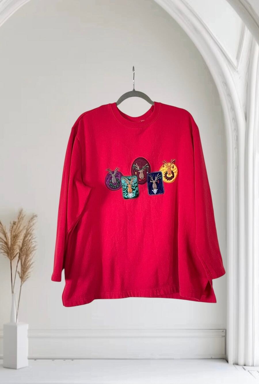 XXL Vintage 1990s Christmas Embroidered Sweater Plus Size XXL